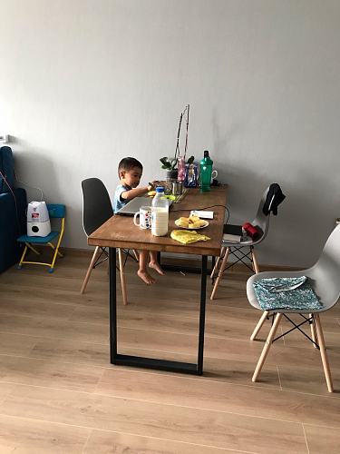 Пластиковый стул Eames PC-015 серо-голубой / дерево фото покупателя 197
