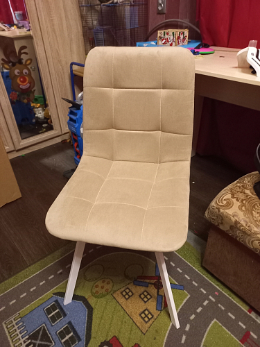 Стул на металлокаркасе Чилли синяя ткань / белый фото покупателя 768