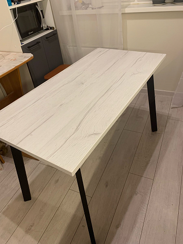 Стол Тринити Лофт 120 32 мм бетон / черный матовый фото покупателя 644