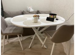 Стул на металлокаркасе Седа К крутящийся светло-серый  / белый фото покупателя 187