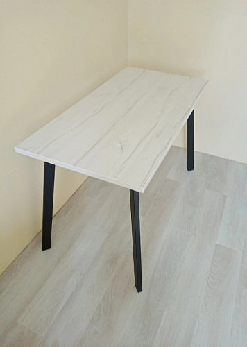 Деревянный стол Барон О 200 х 90 белая пленка шагрень / черный фото покупателя 80