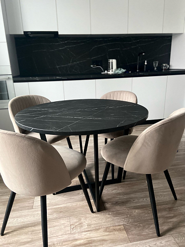 Стул на металлокаркасе Gabi dark beige / black / silver фото покупателя 264