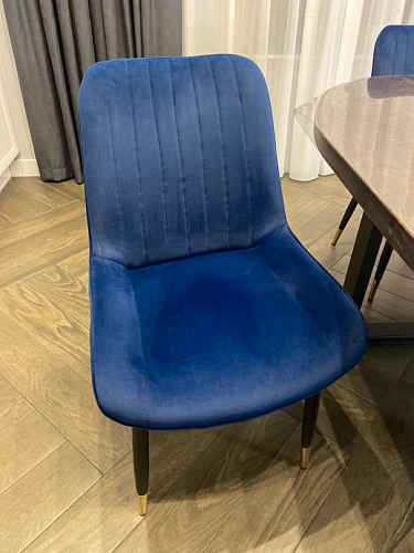 Стул на металлокаркасе Seda 01 blue / gold / black фото покупателя 18