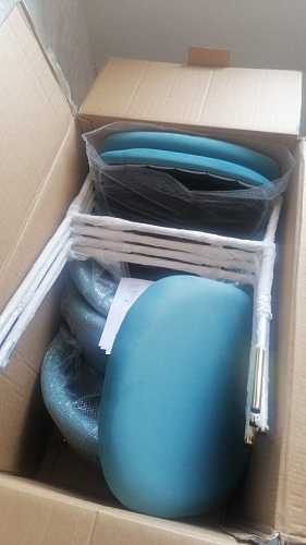 Стул на металлокаркасе Kamelia зеленый / золото фото покупателя 12