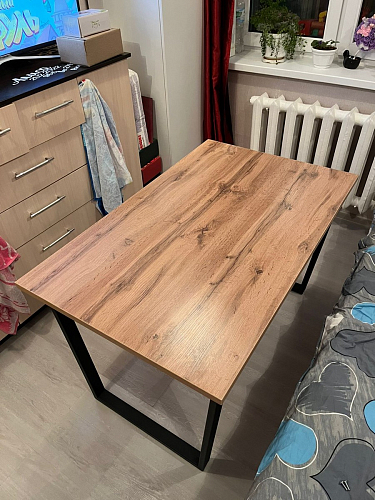 Деревянный стол Лота Лофт 120х75 белый матовый / дуб крафт золотой фото покупателя 972