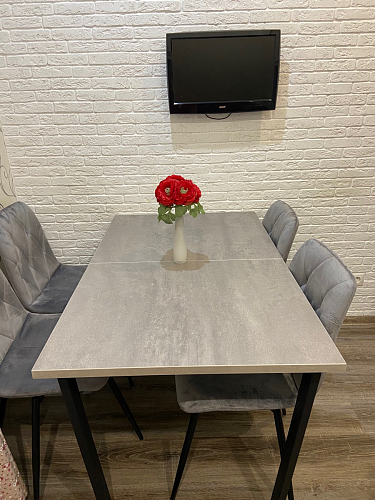 Деревянный стол Лота Лофт 140х80 черный матовый / бетон светлый фото покупателя 29