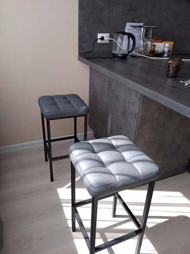 Барный стул Лофт ткань канди грей / черный матовый фото покупателя 327