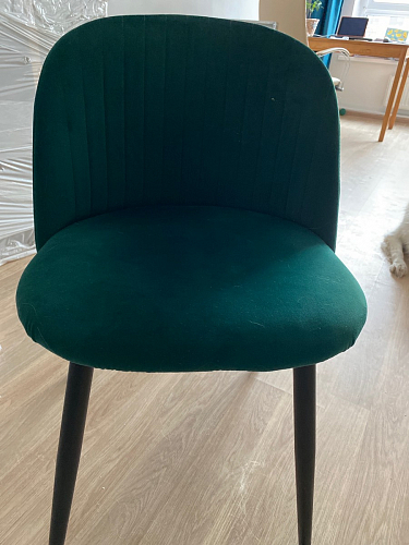 Стул на металлокаркасе Gabi 1 light blue / black / gold фото покупателя 591