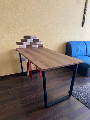 Деревянный стол Лота Лофт 140х80 дуб крафт табачный / черный матовый фото покупателя 123