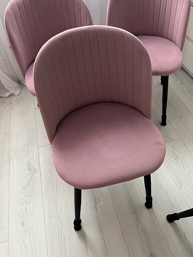 Стул на металлокаркасе Gabi 1 light blue / black / gold фото покупателя 195