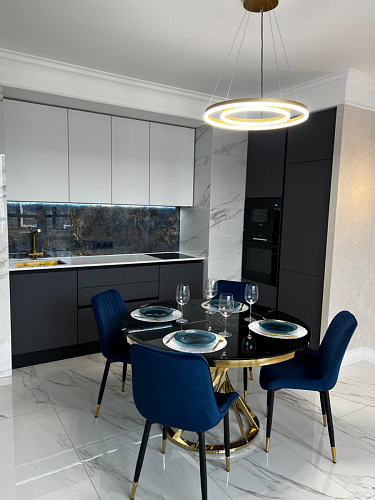 Стул на металлокаркасе Seda 01 blue / gold / black фото покупателя 12