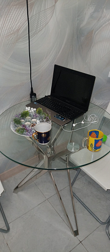 Стеклянный стол Roko 80 chrome фото покупателя 5