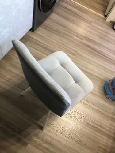 Стул на металлокаркасе Чилли К светло-серый велюр / черный каркас фото покупателя 1229