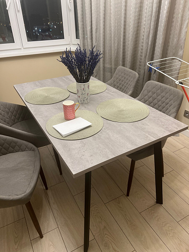 Стол Тринити Лофт 120 32 мм дуб галифакс табако / черный матовый фото покупателя 269