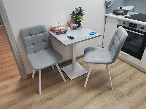 Стул на металлокаркасе Чилли К светло-серый велюр / черный каркас фото покупателя 562