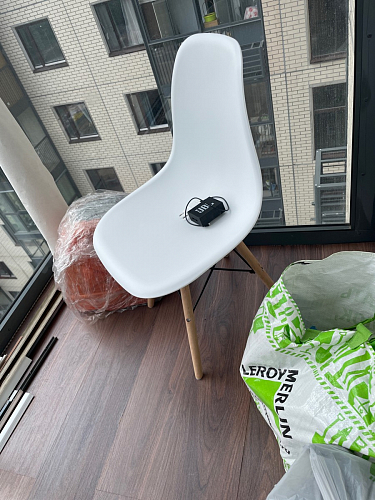 Пластиковый стул Eames PC-015 серо-голубой / дерево фото покупателя 401