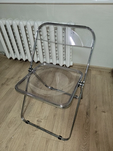 Пластиковый стул Fold складной clear gray-blue фото покупателя 26