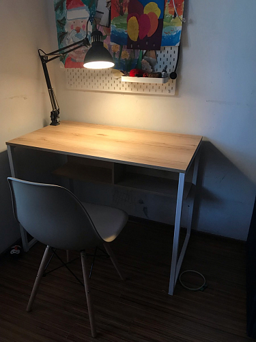 Письменный стол Клер Лофт дуб делано темный / черный матовый фото покупателя 48