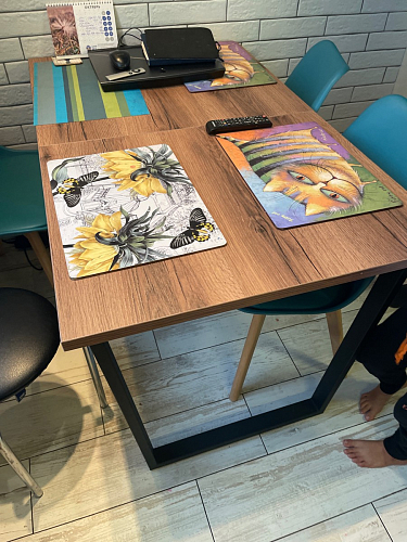 Стол Лота Лофт 140 25 мм черный матовый / бетон фото покупателя 255