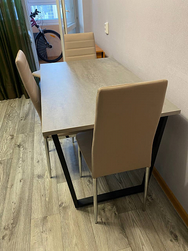 Деревянный стол Лота Лофт 140х80 черный матовый / бетон светлый фото покупателя 578