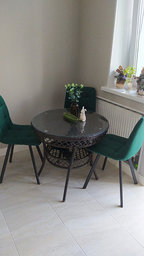 Стул на металлокаркасе Чилли К черный / зеленый фото покупателя 620