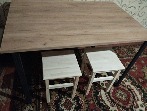 Деревянный стол Лота Лофт 140х80 дуб крафт табачный / черный матовый фото покупателя 753