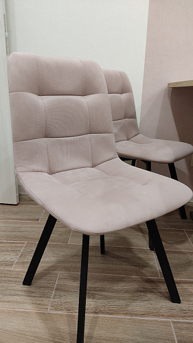 Стул на металлокаркасе Чилли синяя ткань / белый фото покупателя 1479