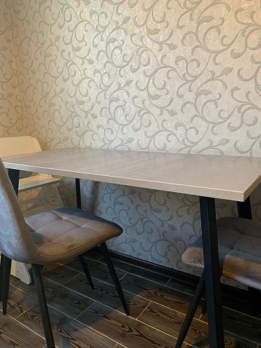 Стол Тринити Лофт 120 32 мм бетон / черный матовый фото покупателя 239