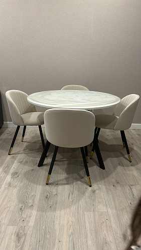 Стул на металлокаркасе Gabi beige / black / gold фото покупателя 755