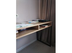 Письменный стол Леон Лофт дуб делано темный / черный матовый фото покупателя 112