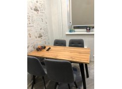 Обеденная группа Эделин светло-серый / бетон / черный матовый фото покупателя 4