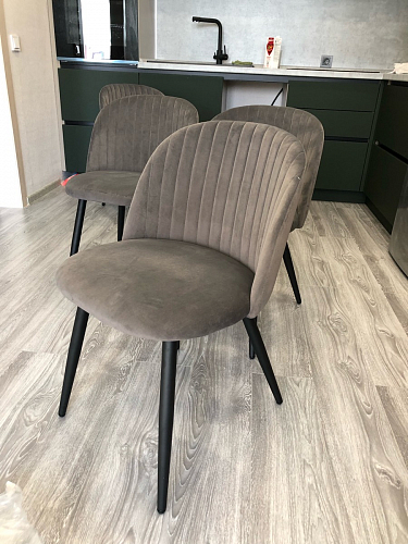 Стул на металлокаркасе Gabi 1 light blue / black / gold фото покупателя 672