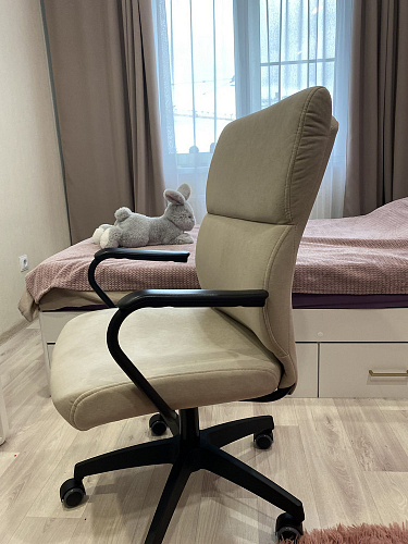 Компьютерное кресло Benefit/Бенефит флок бежевый 7 фото покупателя 14