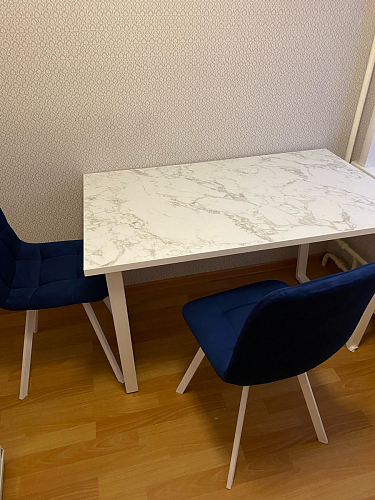 Стул на металлокаркасе Чилли синяя ткань / белый фото покупателя 1407