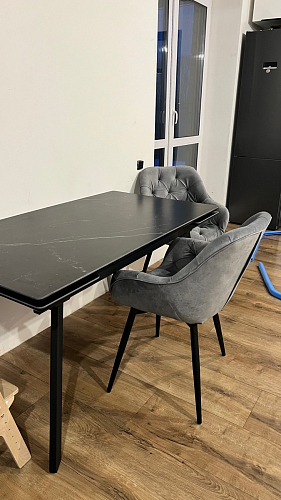 Керамический стол Норман 140 (200) х 80 белый мрамор alpin white / snow white / белый фото покупателя 40