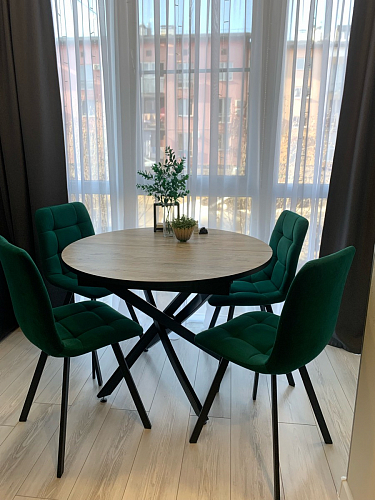 Стул на металлокаркасе Чилли К светло-серый велюр / черный каркас фото покупателя 1490