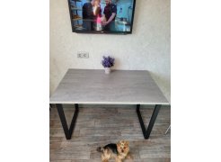 Стол Лота Лофт 140 25 мм черный матовый / бетон фото покупателя 102