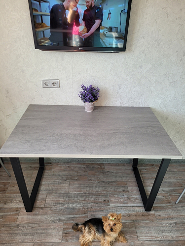 Стол Лота Лофт 140 25 мм черный матовый / бетон фото покупателя 102