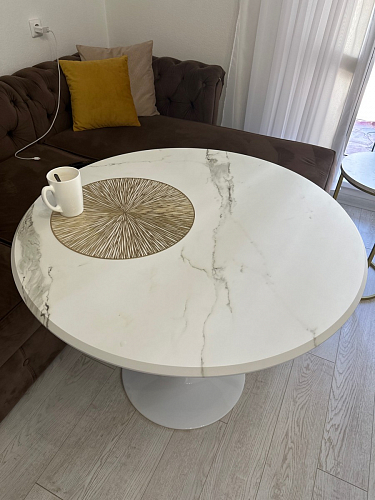 Стол Тулип 90х73 дуб вотан / белый фото покупателя 100