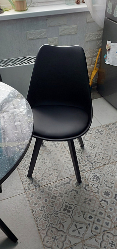 Деревянный стул Bonuss темно-серый / черное сидение / черный фото покупателя 31