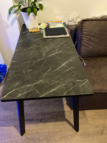 Стол Тринити Лофт 120 32 мм бетон / черный матовый фото покупателя 437