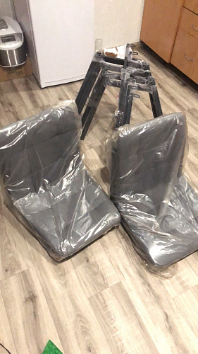 Стул на металлокаркасе Чилли К светло-серый велюр / черный каркас фото покупателя 400