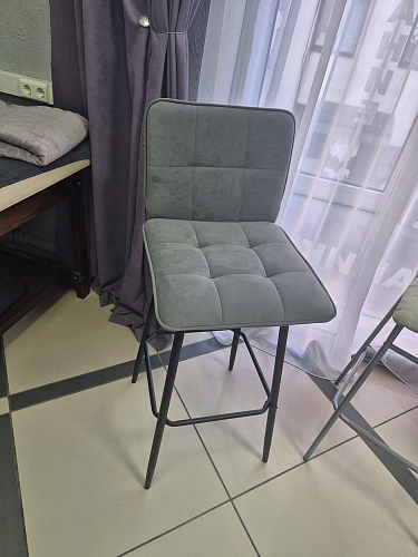 Полубарный стул Bari/Бари серый велюр фото покупателя 3