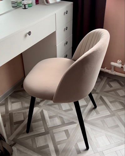 Стул на металлокаркасе Gabi dark beige / black / silver фото покупателя 678