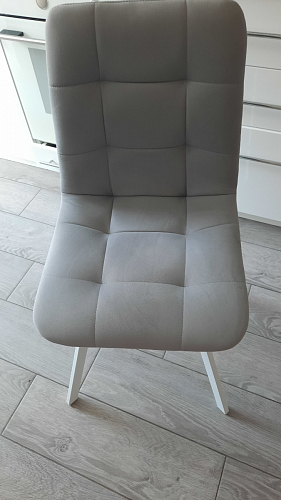 Стул на металлокаркасе Чилли К светло-серый велюр / черный каркас фото покупателя 806