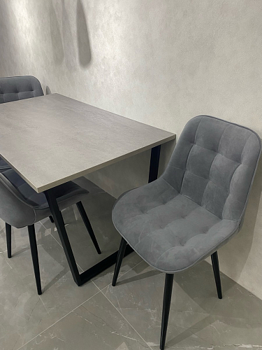 Стол Лота Лофт 120 32 мм бетон / черный матовый фото покупателя 81