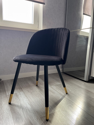 Стул на металлокаркасе Gabi dark beige / black / silver фото покупателя 561