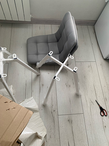 Стул на металлокаркасе Чилли синяя ткань / белый фото покупателя 723