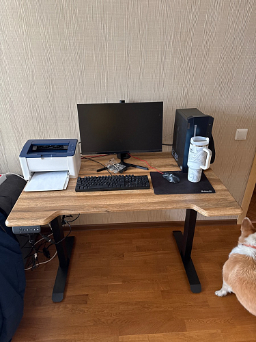 Компьютерный стол Маркос 140х80 голубой / черный фото покупателя 31