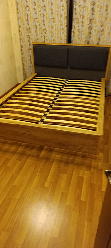 Двуспальная кровать Клауд 160х200 парящая дуб крафт золотой / антрацит фото покупателя 140